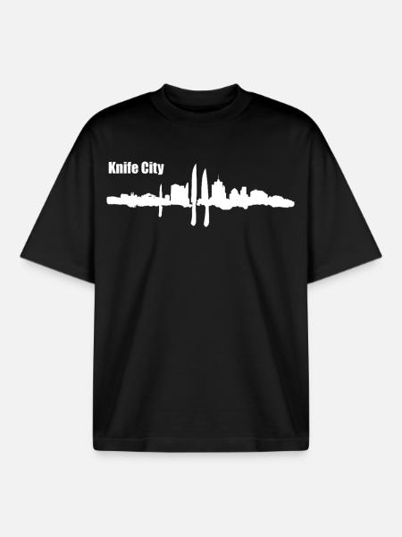 Messer City - Boxy Heavyweight Unisex Organic T-Shirt by Stanley/Stella - black