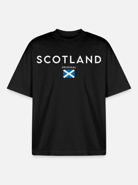 Drapeau de l’Ecosse, fierté écossaise - T-shirt unisexe boxy épais biologique Stanley/Stella - noir