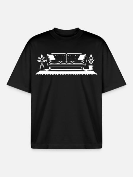 Retro Sofa Design – Möbel mit Stil - Boxy Heavyweight Unisex Organic T-Shirt von Stanley/Stella - Schwarz