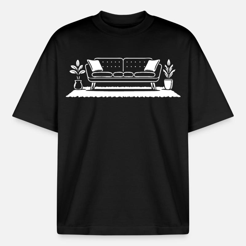 Retro Sofa Design – Möbel mit Stil - Boxy Heavyweight Unisex Organic T-Shirt von Stanley/Stella - Schwarz