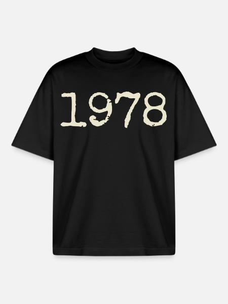 1978 Birthday Gift - Awesome since 1978 - Boxy Heavyweight Unisex Organic T-Shirt by Stanley/Stella - black