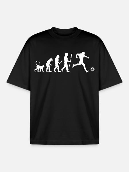 Fußball Evolution - Boxy Heavyweight Unisex Organic T-Shirt von Stanley/Stella - Schwarz
