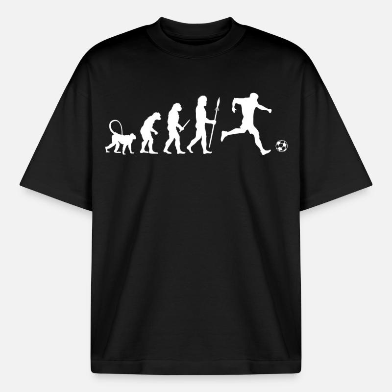 Fußball Evolution - Boxy Heavyweight Unisex Organic T-Shirt von Stanley/Stella - Schwarz