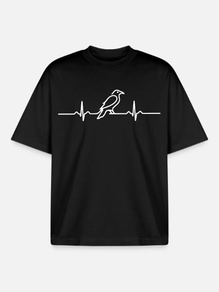 Raven Silhouette - Boxy Heavyweight Unisex Organic T-Shirt by Stanley/Stella - black