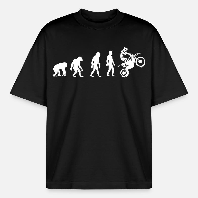 Évolution vers le moto rider - T-shirt unisexe boxy épais biologique Stanley/Stella - noir