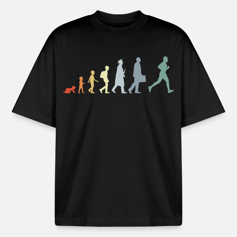 Évolution du coureur - T-shirt unisexe épais coupe boxy Stanley/Stella - noir