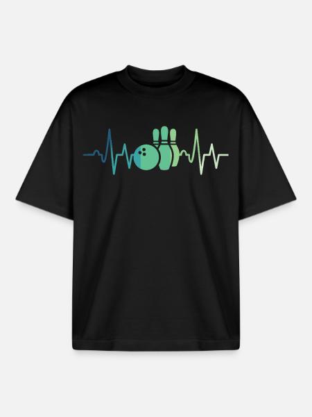 Bowling-Herzschlag-Bowler - Boxy Heavyweight Unisex Organic T-Shirt von Stanley/Stella - Schwarz
