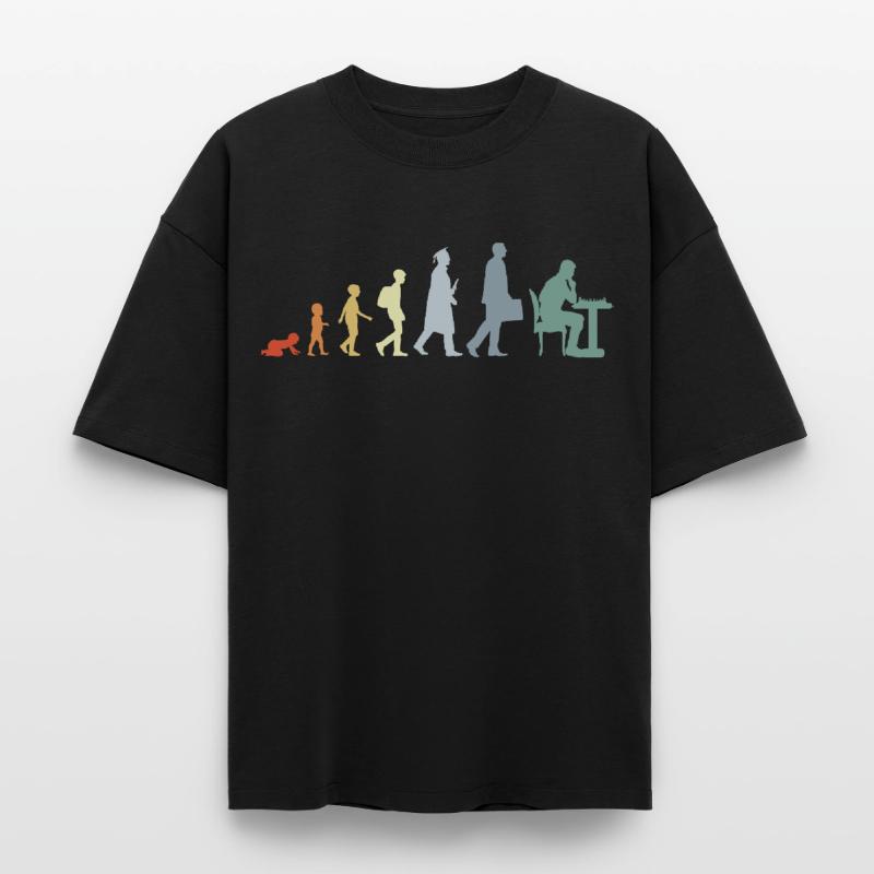 Vintage Chess Evolution Boxy Heavyweight Unisex Organic T-Shirt by Stanley/Stella