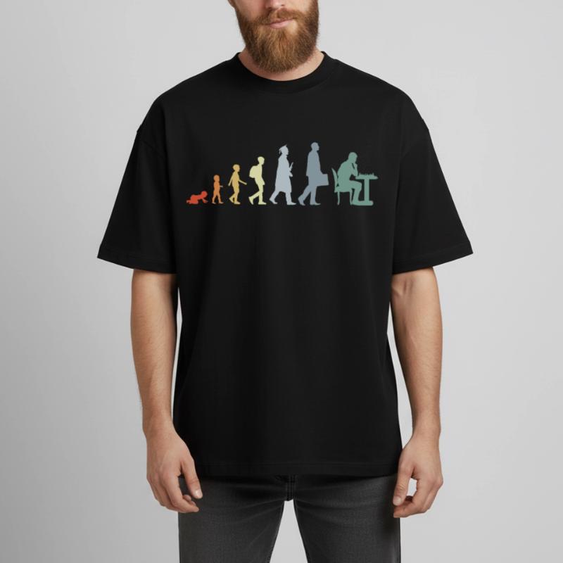 Vintage Chess Evolution Boxy Heavyweight Unisex Organic T-Shirt by Stanley/Stella