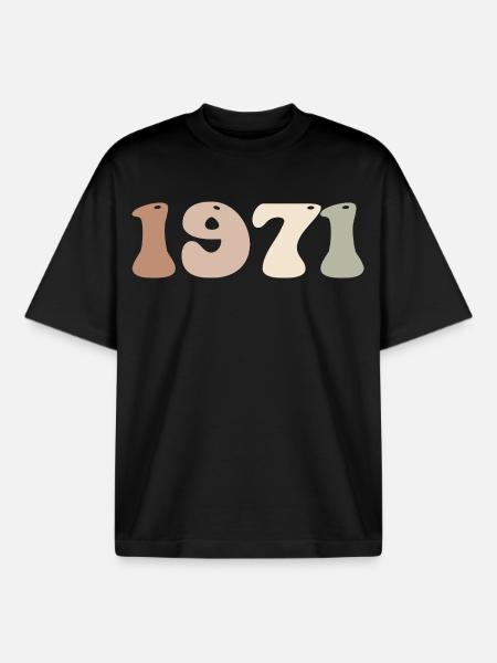 1971 - Boxy Heavyweight Unisex Organic T-Shirt by Stanley/Stella - black