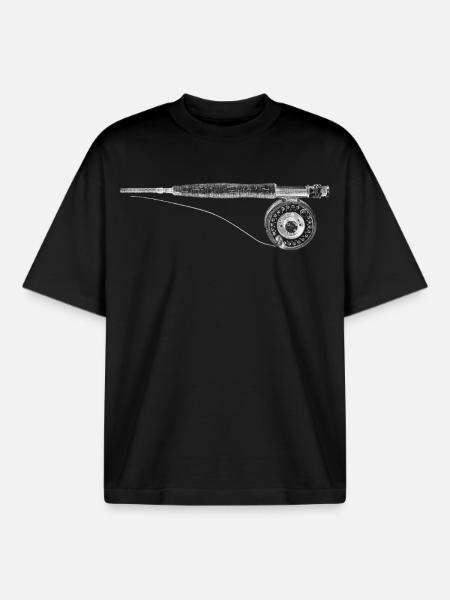Fly fishing - Boxy Heavyweight Unisex Organic T-Shirt by Stanley/Stella - black
