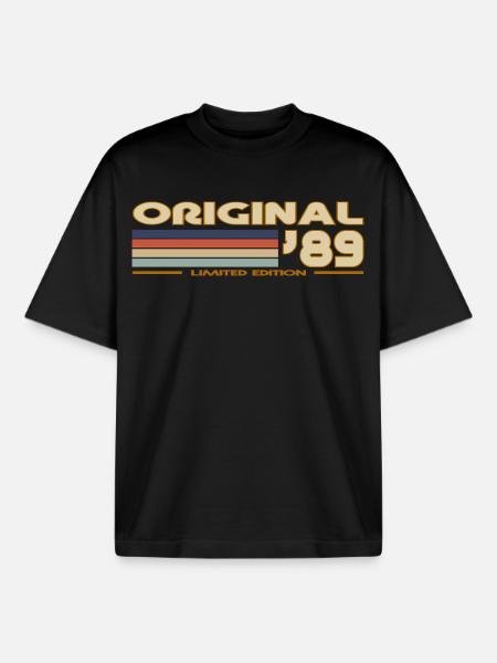 1989 - Boxy Heavyweight Unisex Organic T-Shirt by Stanley/Stella - black