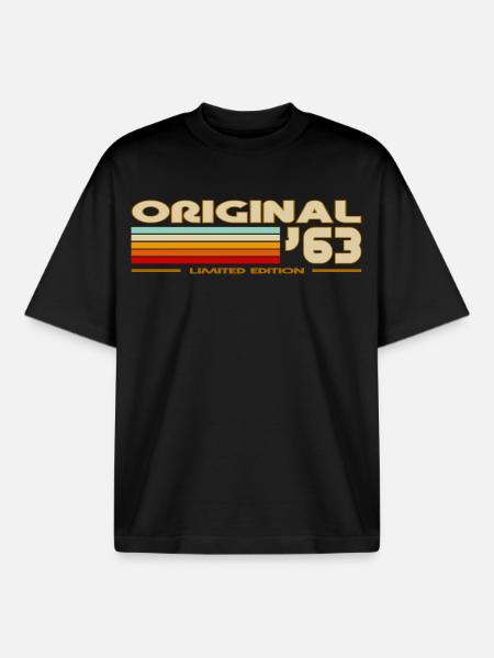 1963 - Boxy Heavyweight Unisex Organic T-Shirt von Stanley/Stella - Schwarz