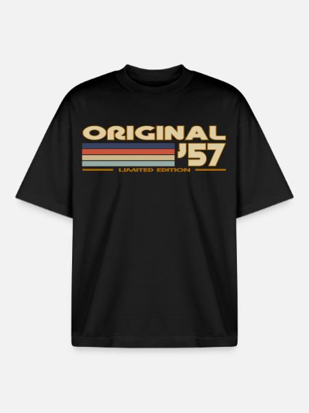 1957 - Boxy Heavyweight Unisex Organic T-Shirt by Stanley/Stella - black