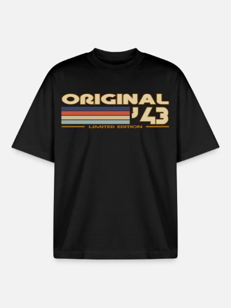 1943 - Boxy Heavyweight Unisex Organic T-Shirt von Stanley/Stella - Schwarz