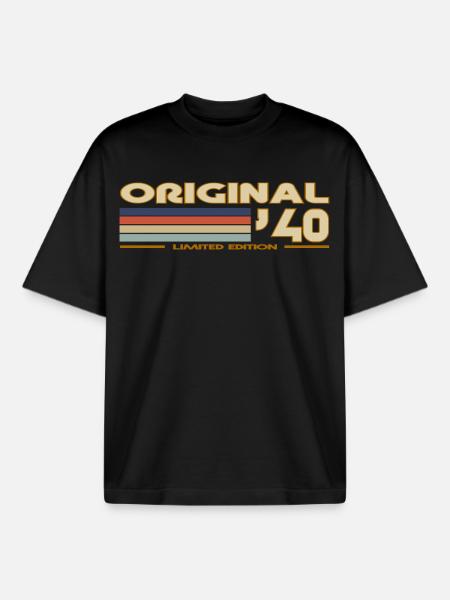 1940 - Boxy Heavyweight Unisex Organic T-Shirt by Stanley/Stella - black