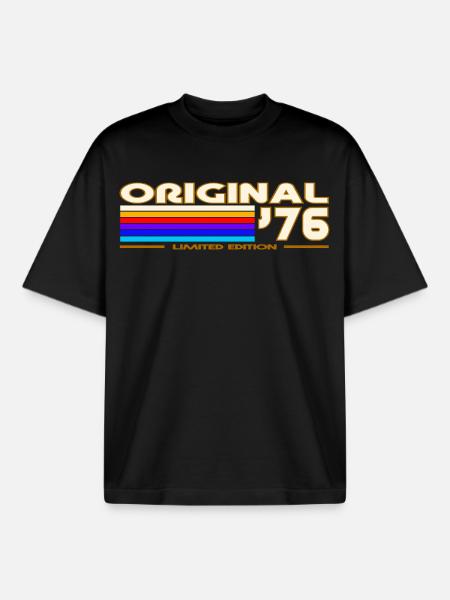 1976 - Boxy Heavyweight Unisex Organic T-Shirt by Stanley/Stella - black