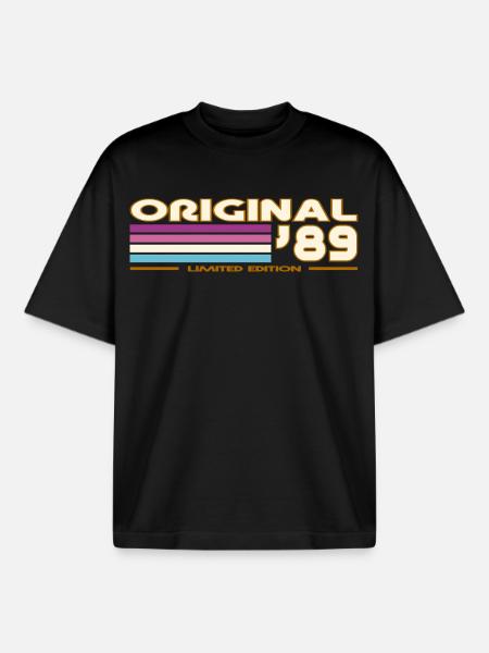 1989 - Boxy Heavyweight Unisex Organic T-Shirt by Stanley/Stella - black
