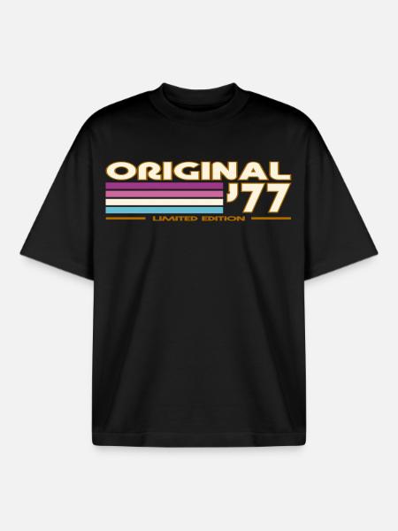 1977 - Boxy Heavyweight Unisex Organic T-Shirt by Stanley/Stella - black