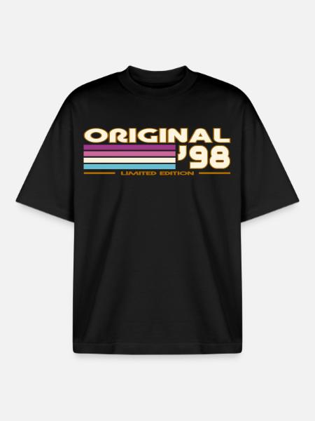 1998 - Boxy Heavyweight Unisex Organic T-Shirt by Stanley/Stella - black