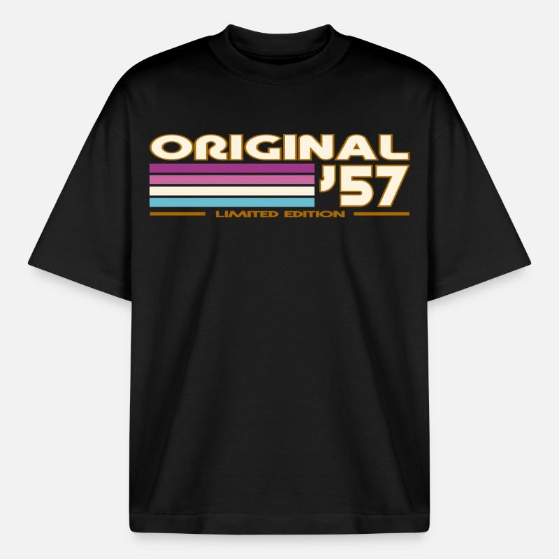 1957 - Boxy Heavyweight Unisex Organic T-Shirt von Stanley/Stella - Schwarz