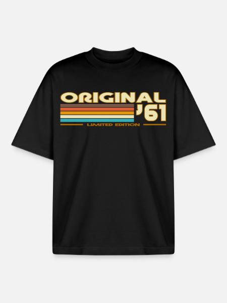 1961 - Boxy Heavyweight Unisex Organic T-Shirt by Stanley/Stella - black