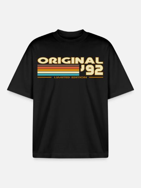 1992 - Boxy Heavyweight Unisex Organic T-Shirt by Stanley/Stella - black