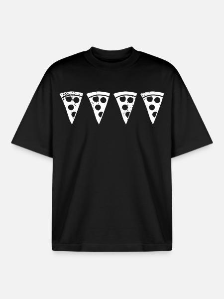 Retro Pizza Slice - Boxy Heavyweight Unisex Organic T-Shirt by Stanley/Stella - black