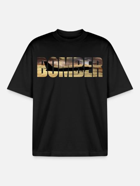 Bomber Tu-95 - Boxy Heavyweight Unisex Organic T-Shirt by Stanley/Stella - black