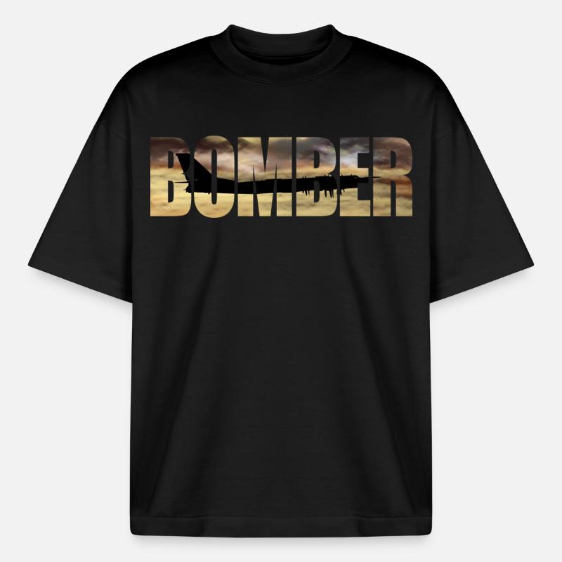 Bomber Tu-95 - Boxy Heavyweight Unisex Organic T-Shirt von Stanley/Stella - Schwarz