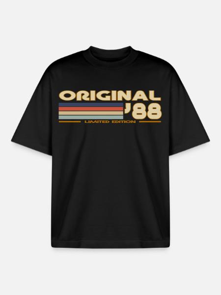 1988 - Boxy Heavyweight Unisex Organic T-Shirt by Stanley/Stella - black