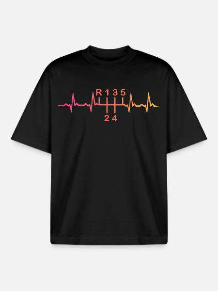 5-speed manual gearbox Sunset Heartbeat - Boxy Heavyweight Unisex Organic T-Shirt by Stanley/Stella - black