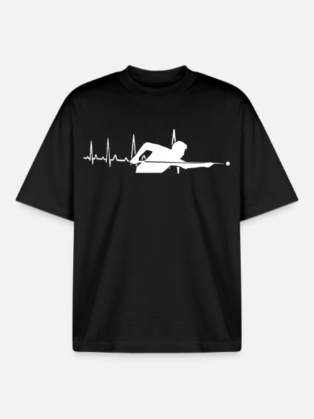 Heartbeat Billard - T-shirt unisexe boxy épais biologique Stanley/Stella - noir