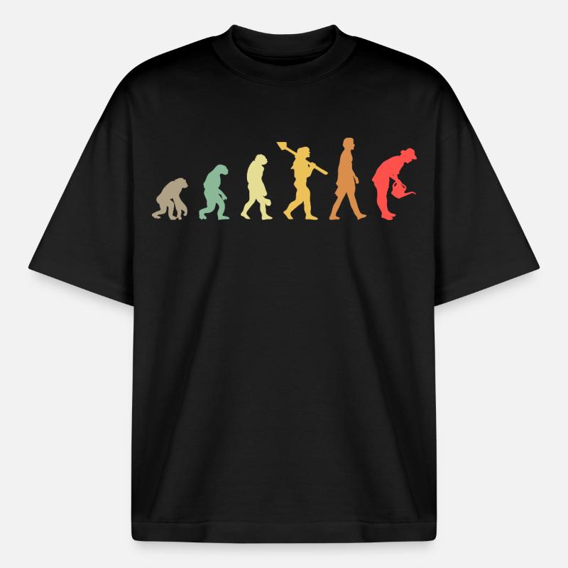 Femme jardinière de l’évolution - T-shirt unisexe épais coupe boxy Stanley/Stella - noir
