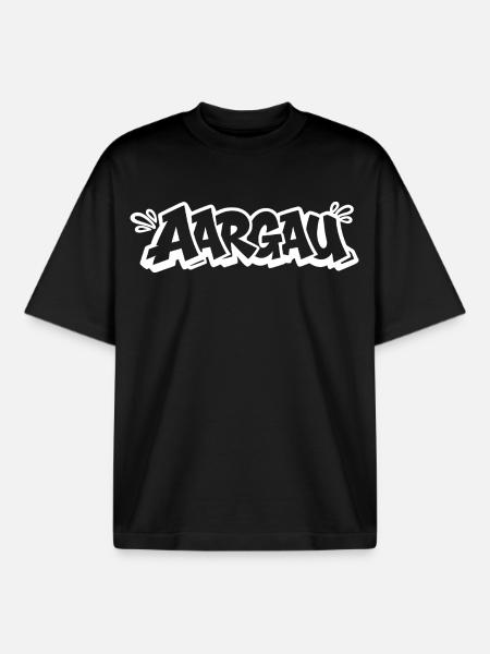 Graffiti d’Argau - T-shirt unisexe boxy épais biologique Stanley/Stella - noir