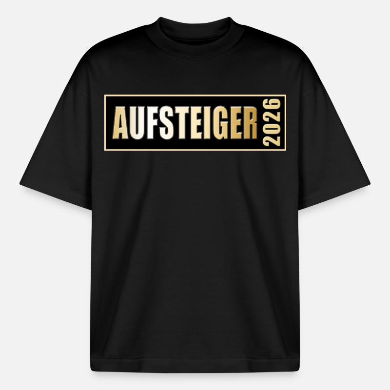 Aufsteiger 2026 Aufstieg - Boxy Heavyweight Unisex Organic T-Shirt von Stanley/Stella - Schwarz