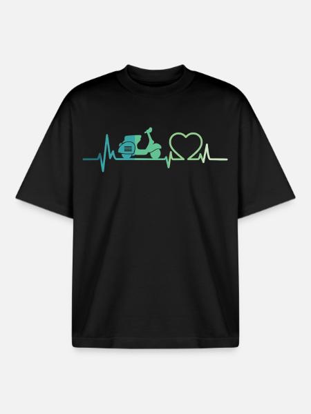Heartbeat Roller Motor Roller - Boxy Heavyweight Unisex Organic T-Shirt von Stanley/Stella - Schwarz