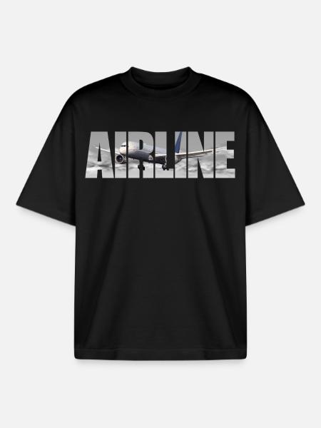 Airline B 787 - Boxy Heavyweight Unisex Organic T-Shirt von Stanley/Stella - Schwarz