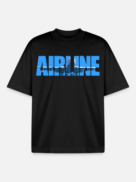 Airline Jumbo jet - Boxy Heavyweight Unisex Organic T-Shirt von Stanley/Stella - Schwarz