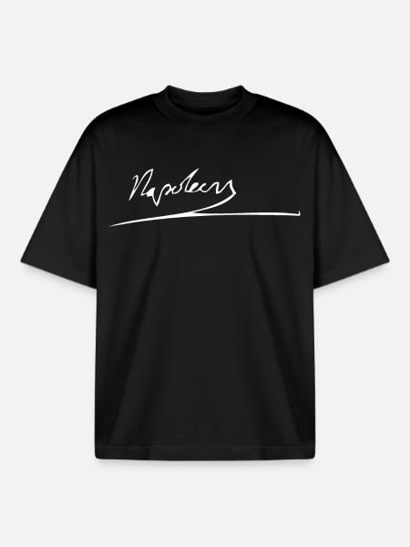Signature Napoleon white - T-shirt unisexe boxy épais biologique Stanley/Stella - noir