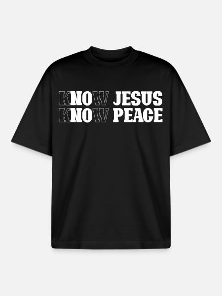 Recognizing Jesus, Finding Peace - Boxy Heavyweight Unisex Organic T-Shirt by Stanley/Stella - black