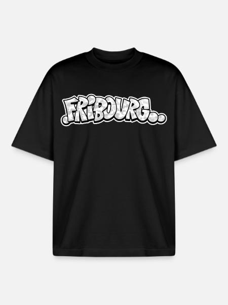 Fribourg Camo Graffiti - Boxy Heavyweight Unisex Organic T-Shirt von Stanley/Stella - Schwarz
