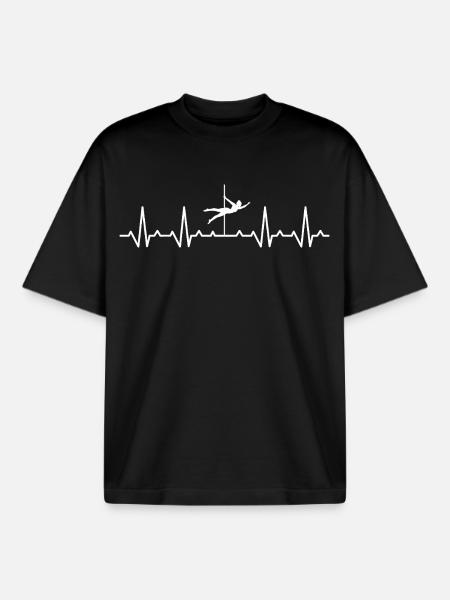 Herzschlag-Pole-Dance-Tänzer - Boxy Heavyweight Unisex Organic T-Shirt von Stanley/Stella - Schwarz