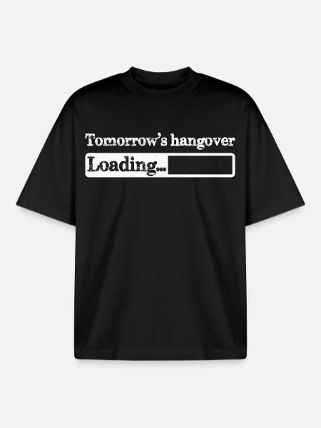 Tomorrow s hangover loading - Boxy Heavyweight Unisex Organic T-Shirt by Stanley/Stella - black