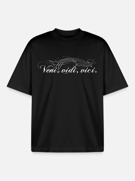 Veni vidi vici - Boxy Heavyweight Unisex Organic T-Shirt by Stanley/Stella - black