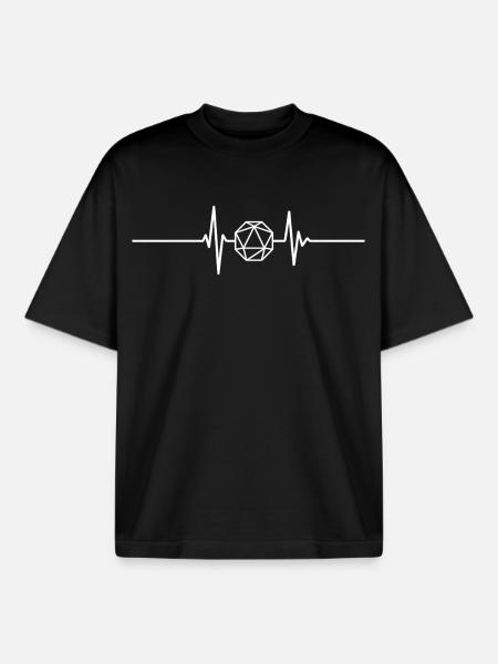 Pen & Paper Cube Heartbeat - Boxy Heavyweight Unisex Organic T-Shirt by Stanley/Stella - black
