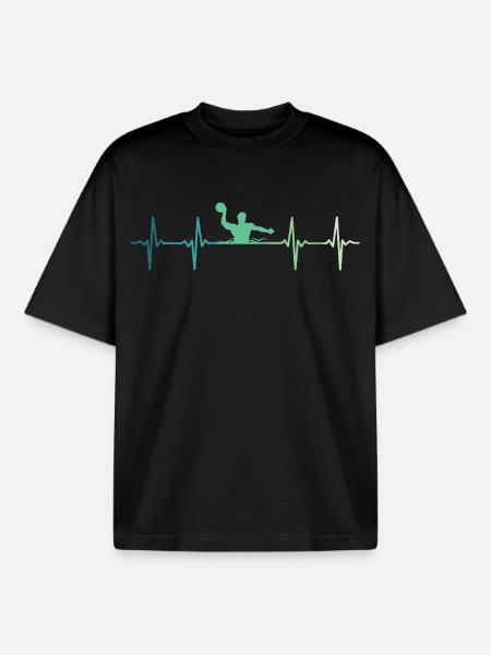 Water polo Heartbeat Water polo - Boxy Heavyweight Unisex Organic T-Shirt by Stanley/Stella - black