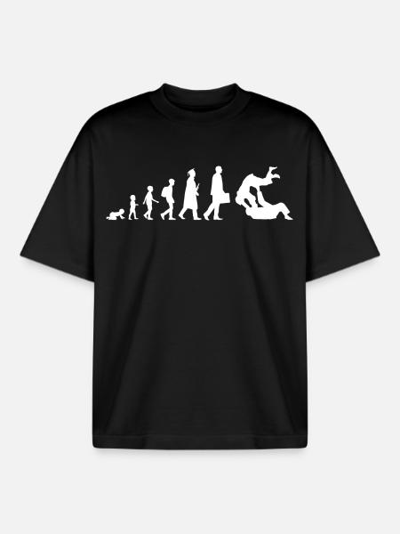 Evolution of Judo - Boxy Heavyweight Unisex Organic T-Shirt by Stanley/Stella - black