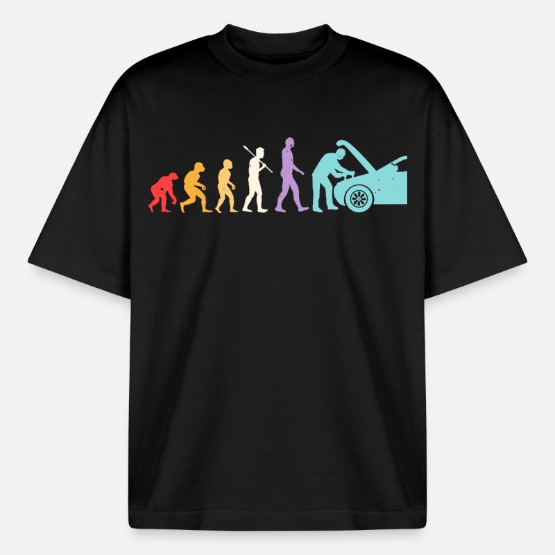 Evolution Mekaniker Humor Mekaniker Garage - Stanley/Stella unisex boxy heavyweight T-shirt økologisk - sort