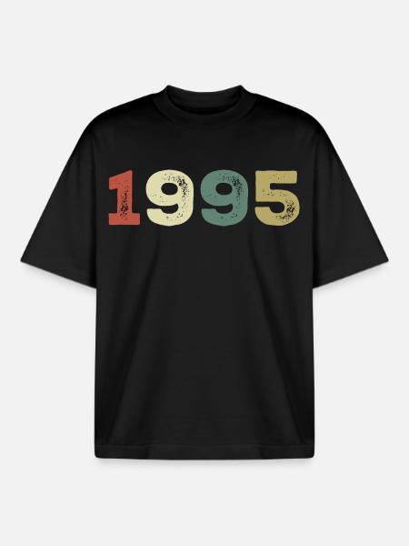 1995 Born in 1995 - Boxy Heavyweight Unisex Organic T-Shirt by Stanley/Stella - black